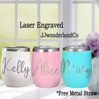 Mädchen Urlaub Tumbler, Benutzerdefinierte Weingläser, Isolierte Weintasse, Gravierte Weinbecher Mit Deckel, Junggesellinnenparty Gastgeschenk von JJWonderlandCo