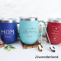Muttertag Kaffeetasse, Personalisierte Edelstahl Kaffeetasse Für Mama, Mit Deckel, Tasse Oma von JJWonderlandCo