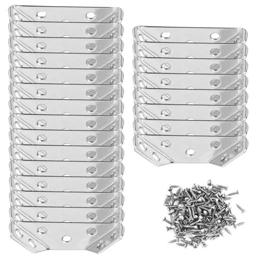 JJZGPP 24 Stück Eckverbinder, Universal-Eckverbinder aus Edelstahl, für Holzregale, Schränke, Tische, Stühle, Möbelbefestigung, mit 120 Schrauben JJZGPP 24 Stück Eckverbinder, Universal-Eckverbinder aus Edelstahl, für Holzregale, Schränke, Tische, Stühle, Möbelbefestigung, mit 120 Schrauben von JJZGPP