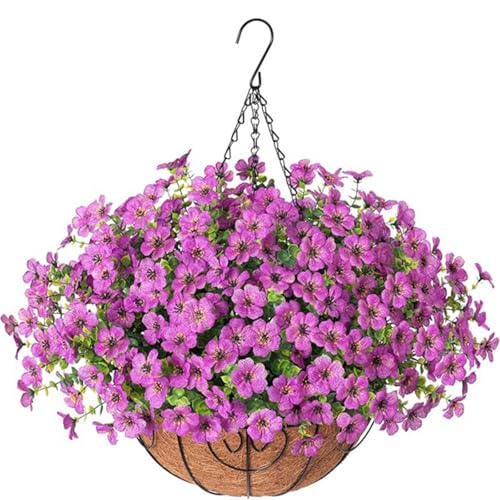 JJaydaily Künstlicher Hängekorb mit bunten künstlichen Blumen, 30,5 cm, Kunstpflanzen-Dekor für drinnen und draußen, keine Wartung, Kokosfutter und Metallkette, Garten, Terrasse, Balkondekoration JJaydaily Künstlicher Hängekorb mit bunten künstlichen Blumen, 30,5 cm, Kunstpflanzen-Dekor für drinnen und draußen, keine Wartung, Kokosfutter und Metallkette, Garten, Terrasse, Balkondekoration von JJaydaily