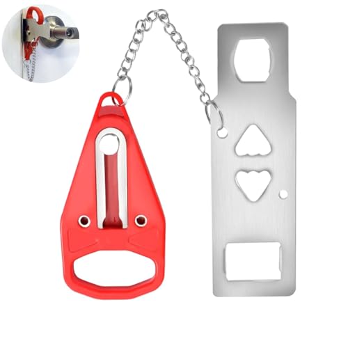 JJiaoLinin Portable Door Lock,Hotel Door Lock Additional Lock with Storage Bag Tragbares Türschloss Sicherheit Reise Lockdown for Extra Security, Perfect for Travel Hotel Home Apartment College von JJiaoLinin