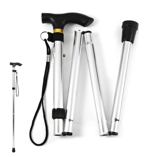 JJiaoLinin Unisex Faltbar Gehstock Klappbar,Gehstock Damen Faltbar Gehstock Elegant Gehstock Klappbar Einstellbar Spazierstock Leicht Tragbar Reise Wanderstock für Altere Behinderte von JJiaoLinin