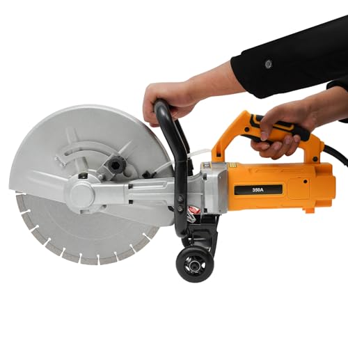 JJsdwin Elektrische Betonsäge, Schnurgebundene Elektrische Kreissäge Betonschneider mit Wasserpumpe, Betonschneider-Säge, Max. Durchflussmenge 4L von JJsdwin
