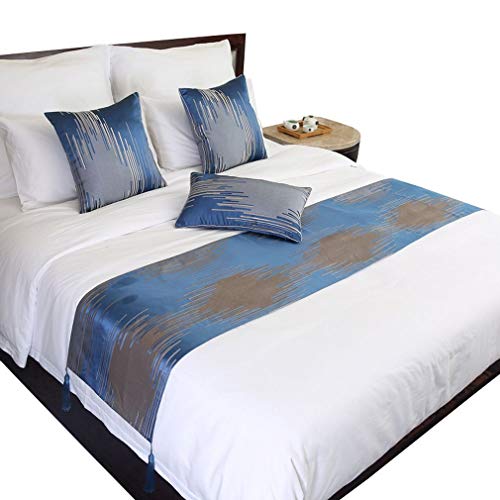 JK Home Bettläufer, Polyester, weich, bequem, für Hotelhochzeit, 45 x 240 cm, Blau von JK Home