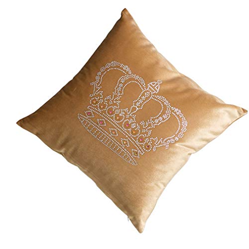 JK Home Samt-Kissenbezug mit Krone, für Sofa, Bett, Schlafzimmer, Hotel, Hochzeit, Gold, 45 x 45 cm von JK Home
