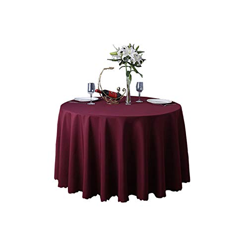 JK Home Tischdecke, rund, 178 cm, Burgunderrot, Tischdecke aus waschbarem Polyester von JK Home