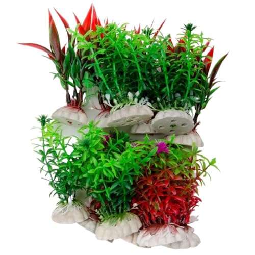 JK 12x Aquarium Wasserpflanzen Set Aquarien Künstliche Pflanze Sparset Kunstpflanze von JK
