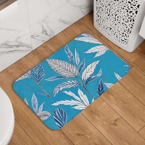 Fußmatte Welcome Fußmatte 40,6 x 61 cm, rutschfest, saugfähig, Badteppich, weich, waschbar, Bodenmatte, hellblau mit schwarzem und weißem Teppich für stilvolle Küche, Schlafzimmer, Badezimmer, Dekor Fußmatte Welcome Fußmatte 40,6 x 61 cm, rutschfest, saugfähig, Badteppich, weich, waschbar, Bodenmatte, hellblau mit schwarzem und weißem Teppich für stilvolle Küche, Schlafzimmer, Badezimmer, Dekor von JKASDTRP