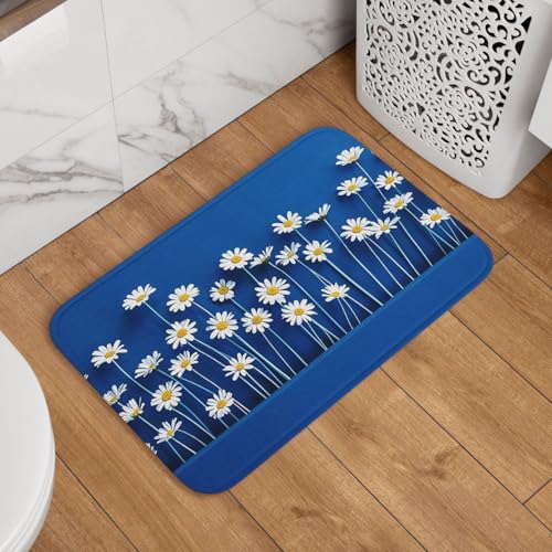 Fußmatte Welcome Fußmatte 40,6 x 61 cm, rutschfest, saugfähig, Badteppich, weich, waschbar, Bodenmatte, kleine Gänseblümchen in einer Reihe, Teppich für stilvolle Küche, Schlafzimmer, Badezimmer Dekor Fußmatte Welcome Fußmatte 40,6 x 61 cm, rutschfest, saugfähig, Badteppich, weich, waschbar, Bodenmatte, kleine Gänseblümchen in einer Reihe, Teppich für stilvolle Küche, Schlafzimmer, Badezimmer Dekor von JKASDTRP