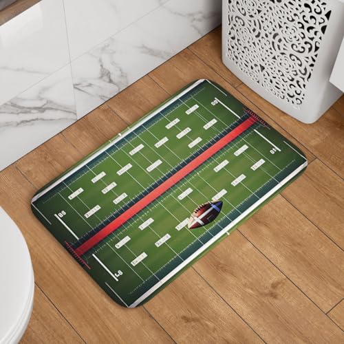 Fußmatte Willkommens-Fußmatte, 40,6 x 61 cm, rutschfest, saugfähig, Badteppich, weich, waschbar, Bodenmatte, American Football-Feld und Ball-Teppich für stilvolle Küche, Schlafzimmer, Badezimmer Fußmatte Willkommens-Fußmatte, 40,6 x 61 cm, rutschfest, saugfähig, Badteppich, weich, waschbar, Bodenmatte, American Football-Feld und Ball-Teppich für stilvolle Küche, Schlafzimmer, Badezimmer von JKASDTRP