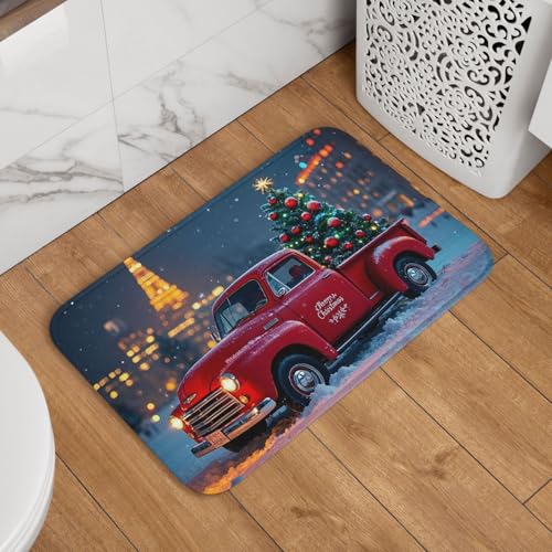 Fußmatte Willkommens-Fußmatte, 40,6 x 61 cm, rutschfest, saugfähig, Badteppich, weich, waschbar, Bodenmatte, Weihnachten, roter LKW-Teppich für stilvolle Küche, Schlafzimmer, Badezimmer, Dekor Fußmatte Willkommens-Fußmatte, 40,6 x 61 cm, rutschfest, saugfähig, Badteppich, weich, waschbar, Bodenmatte, Weihnachten, roter LKW-Teppich für stilvolle Küche, Schlafzimmer, Badezimmer, Dekor von JKASDTRP
