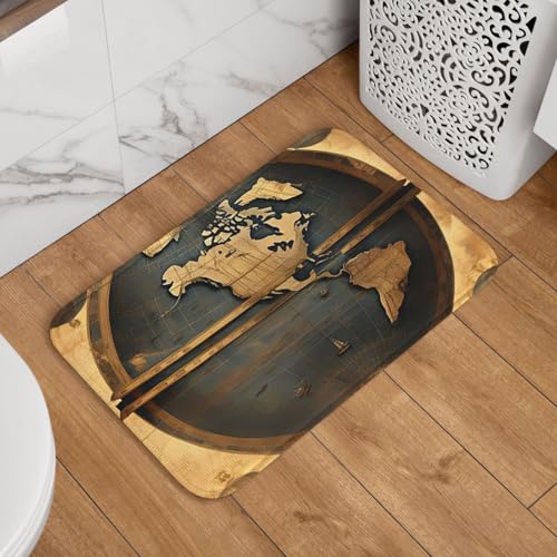 Fußmatte Willkommens-Fußmatte, 40,6 x 61 cm, rutschfest, saugfähig, Badteppich, weich, waschbar, Bodenmatte, antiker Globus-Teppich für stilvolle Küche, Schlafzimmer, Badezimmer, Dekor Fußmatte Willkommens-Fußmatte, 40,6 x 61 cm, rutschfest, saugfähig, Badteppich, weich, waschbar, Bodenmatte, antiker Globus-Teppich für stilvolle Küche, Schlafzimmer, Badezimmer, Dekor von JKASDTRP