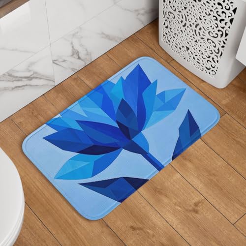Fußmatte Willkommens-Fußmatte, 40,6 x 61 cm, rutschfest, saugfähig, Badteppich, weich, waschbar, Bodenmatte, blaues Blumenmuster, moderner abstrakter Teppich für stilvolle Küche, Schlafzimmer Fußmatte Willkommens-Fußmatte, 40,6 x 61 cm, rutschfest, saugfähig, Badteppich, weich, waschbar, Bodenmatte, blaues Blumenmuster, moderner abstrakter Teppich für stilvolle Küche, Schlafzimmer von JKASDTRP
