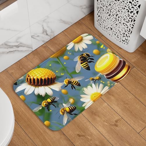 Fußmatte Willkommens-Fußmatte, 40,6 x 61 cm, rutschfest, saugfähig, weich, waschbar, Bodenmatte, Biene, fliegender Teppich für stilvolle Küche, Schlafzimmer, Badezimmer, Dekor Fußmatte Willkommens-Fußmatte, 40,6 x 61 cm, rutschfest, saugfähig, weich, waschbar, Bodenmatte, Biene, fliegender Teppich für stilvolle Küche, Schlafzimmer, Badezimmer, Dekor von JKASDTRP