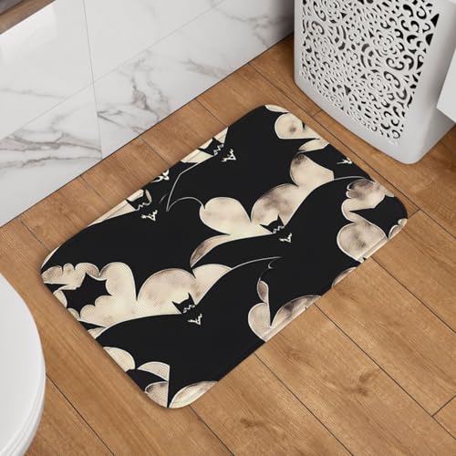 Fußmatte Willkommens-Fußmatte, 40,6 x 61 cm, rutschfest, saugfähig, weich, waschbar, Bodenmatte, Fledermausdruck, Teppich für stilvolle Küche, Schlafzimmer, Badezimmer, Dekor Fußmatte Willkommens-Fußmatte, 40,6 x 61 cm, rutschfest, saugfähig, weich, waschbar, Bodenmatte, Fledermausdruck, Teppich für stilvolle Küche, Schlafzimmer, Badezimmer, Dekor von JKASDTRP