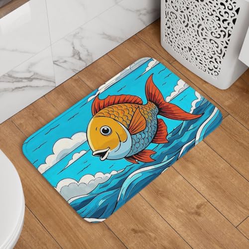 Fußmatte Willkommens-Fußmatte, 40,6 x 61 cm, rutschfest, saugfähig, weich, waschbar, Bodenmatte, Meereslebewesen, Teppich für stilvolle Küche, Schlafzimmer, Badezimmer, Dekor Fußmatte Willkommens-Fußmatte, 40,6 x 61 cm, rutschfest, saugfähig, weich, waschbar, Bodenmatte, Meereslebewesen, Teppich für stilvolle Küche, Schlafzimmer, Badezimmer, Dekor von JKASDTRP