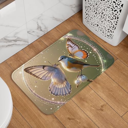 Fußmatte Willkommens-Fußmatte, 40,6 x 61 cm, rutschfest, saugfähig, weich, waschbar, Bodenmatte, Vogel- und Schmetterlingsteppich für stilvolle Küche, Schlafzimmer, Badezimmer, Dekor Fußmatte Willkommens-Fußmatte, 40,6 x 61 cm, rutschfest, saugfähig, weich, waschbar, Bodenmatte, Vogel- und Schmetterlingsteppich für stilvolle Küche, Schlafzimmer, Badezimmer, Dekor von JKASDTRP