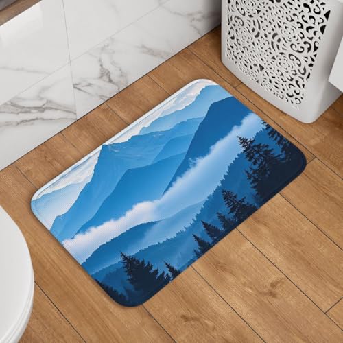 Fußmatte Willkommens-Fußmatte, 40,6 x 61 cm, rutschfest, saugfähig, weich, waschbar, Bodenmatte, Wolkenbaum, Landschaft, Silhouette, Nebel-Teppich für stilvolle Küche, Schlafzimmer, Badezimmer, Dekor Fußmatte Willkommens-Fußmatte, 40,6 x 61 cm, rutschfest, saugfähig, weich, waschbar, Bodenmatte, Wolkenbaum, Landschaft, Silhouette, Nebel-Teppich für stilvolle Küche, Schlafzimmer, Badezimmer, Dekor von JKASDTRP