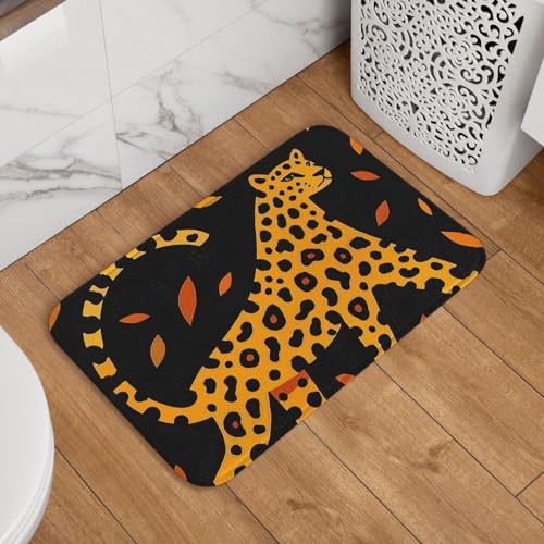 Fußmatte Willkommens-Fußmatte, 40,6 x 61 cm, rutschfest, saugfähig, weich, waschbar, Bodenmatte, abstraktes afrikanisches Tier, Leopard, Wildtier-Teppich für stilvolle Küche, Schlafzimmer, Badezimmer Fußmatte Willkommens-Fußmatte, 40,6 x 61 cm, rutschfest, saugfähig, weich, waschbar, Bodenmatte, abstraktes afrikanisches Tier, Leopard, Wildtier-Teppich für stilvolle Küche, Schlafzimmer, Badezimmer von JKASDTRP