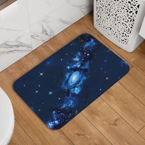 Fußmatte Willkommens-Fußmatte, 40,6 x 61 cm, rutschfest, saugfähig, weich, waschbar, Bodenmatte, blaues Galaxie-Muster, Teppich für stilvolle Küche, Schlafzimmer, Badezimmer Fußmatte Willkommens-Fußmatte, 40,6 x 61 cm, rutschfest, saugfähig, weich, waschbar, Bodenmatte, blaues Galaxie-Muster, Teppich für stilvolle Küche, Schlafzimmer, Badezimmer von JKASDTRP