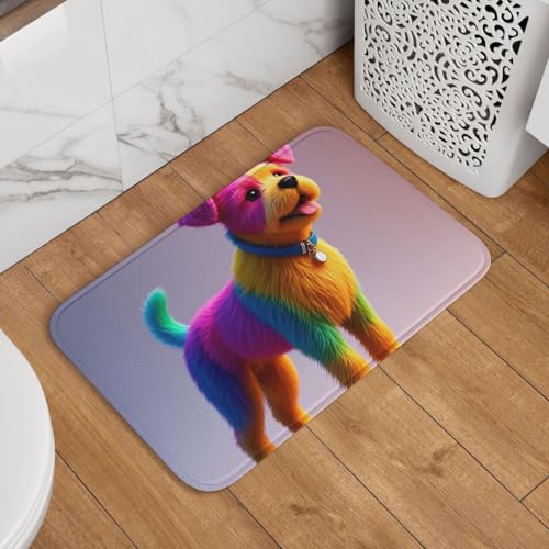 Fußmatte Willkommens-Fußmatte, 40,6 x 61 cm, rutschfest, saugfähig, weich, waschbar, Bodenmatte, bunter Hunde-Teppich für stilvolle Küche, Schlafzimmer, Badezimmer, Dekor Fußmatte Willkommens-Fußmatte, 40,6 x 61 cm, rutschfest, saugfähig, weich, waschbar, Bodenmatte, bunter Hunde-Teppich für stilvolle Küche, Schlafzimmer, Badezimmer, Dekor von JKASDTRP