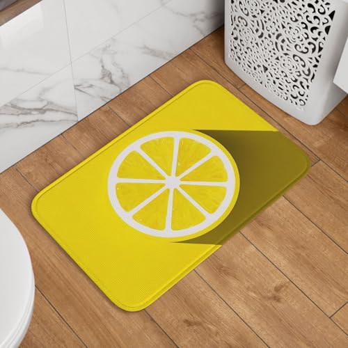 Fußmatte Willkommens-Fußmatte, 40,6 x 61 cm, rutschfest, saugfähig, weich, waschbar, Bodenmatte, gelber Zitronenteppich für stilvolle Küche, Schlafzimmer, Badezimmer, Dekor Fußmatte Willkommens-Fußmatte, 40,6 x 61 cm, rutschfest, saugfähig, weich, waschbar, Bodenmatte, gelber Zitronenteppich für stilvolle Küche, Schlafzimmer, Badezimmer, Dekor von JKASDTRP
