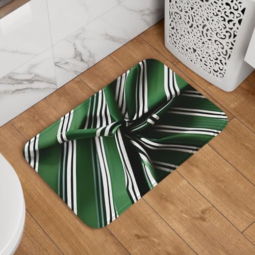 Fußmatte Willkommens-Fußmatte, 40,6 x 61 cm, rutschfest, saugfähig, weich, waschbar, Bodenmatte, klassisch, grün gestreift, Teppich für stilvolle Küche, Schlafzimmer, Badezimmer Fußmatte Willkommens-Fußmatte, 40,6 x 61 cm, rutschfest, saugfähig, weich, waschbar, Bodenmatte, klassisch, grün gestreift, Teppich für stilvolle Küche, Schlafzimmer, Badezimmer von JKASDTRP