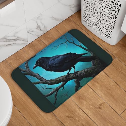 Fußmatte Willkommens-Fußmatte, 40,6 x 61 cm, rutschfest, saugfähig, weich, waschbar, Bodenmatte, schwarzer Raben-Eichen-Teppich für stilvolle Küche, Schlafzimmer, Badezimmer, Dekor Fußmatte Willkommens-Fußmatte, 40,6 x 61 cm, rutschfest, saugfähig, weich, waschbar, Bodenmatte, schwarzer Raben-Eichen-Teppich für stilvolle Küche, Schlafzimmer, Badezimmer, Dekor von JKASDTRP