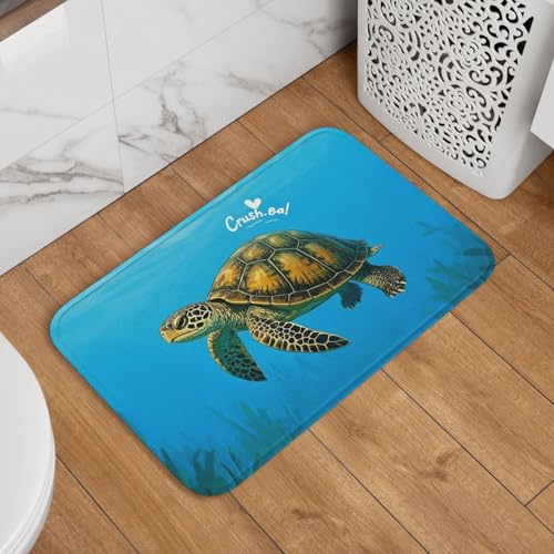Fußmatte Willkommens-Fußmatte, 40,6 x 61 cm, rutschfest, saugfähig, weich, waschbar, Bodenmatte (Crush Turtle Teal Teppich für stilvolle Küche, Schlafzimmer, Badezimmer, Dekor Fußmatte Willkommens-Fußmatte, 40,6 x 61 cm, rutschfest, saugfähig, weich, waschbar, Bodenmatte (Crush Turtle Teal Teppich für stilvolle Küche, Schlafzimmer, Badezimmer, Dekor von JKASDTRP