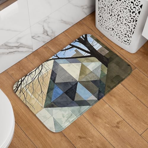 Fußmatte Willkommens-Fußmatte, rutschfest, saugfähig, weich, waschbar, Bodenmatte, Aquarell-Kunstwerk in Naturtönen, Teppich für stilvolle Küche, Schlafzimmer, Badezimmer, Dekor Fußmatte Willkommens-Fußmatte, rutschfest, saugfähig, weich, waschbar, Bodenmatte, Aquarell-Kunstwerk in Naturtönen, Teppich für stilvolle Küche, Schlafzimmer, Badezimmer, Dekor von JKASDTRP