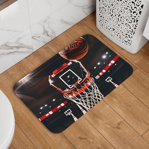 Fußmatte Willkommens-Fußmatte, rutschfest, saugfähig, weich, waschbar, Bodenmatte, Basketball-Teppich für stilvolle Küche, Schlafzimmer, Badezimmer, Dekoration, 40,6 x 61 cm Fußmatte Willkommens-Fußmatte, rutschfest, saugfähig, weich, waschbar, Bodenmatte, Basketball-Teppich für stilvolle Küche, Schlafzimmer, Badezimmer, Dekoration, 40,6 x 61 cm von JKASDTRP