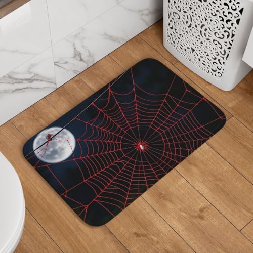 Fußmatte Willkommens-Fußmatte, rutschfest, saugfähig, weich, waschbar, Bodenmatte, Spinnennetz, roter Teppich für Küche, Schlafzimmer, Badezimmer, 40,6 x 61 cm Fußmatte Willkommens-Fußmatte, rutschfest, saugfähig, weich, waschbar, Bodenmatte, Spinnennetz, roter Teppich für Küche, Schlafzimmer, Badezimmer, 40,6 x 61 cm von JKASDTRP