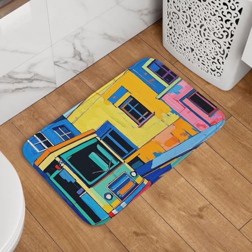 Fußmatte Willkommens-Fußmatte, rutschfest, saugfähig, weich, waschbar, Bodenmatte, abstrakter Stil, Ölgemälde, Teppich für stilvolle Küche, Schlafzimmer, Badezimmer, Dekor Fußmatte Willkommens-Fußmatte, rutschfest, saugfähig, weich, waschbar, Bodenmatte, abstrakter Stil, Ölgemälde, Teppich für stilvolle Küche, Schlafzimmer, Badezimmer, Dekor von JKASDTRP