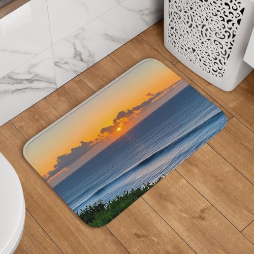 Fußmatte Willkommens-Fußmatte, rutschfest, saugfähig, weich, waschbar, Bodenmatte, schöner Sonnenaufgang in Lankelua, Hawaii-Teppich für stilvolle Küche, Schlafzimmer, Badezimmer, Dekor Fußmatte Willkommens-Fußmatte, rutschfest, saugfähig, weich, waschbar, Bodenmatte, schöner Sonnenaufgang in Lankelua, Hawaii-Teppich für stilvolle Küche, Schlafzimmer, Badezimmer, Dekor von JKASDTRP