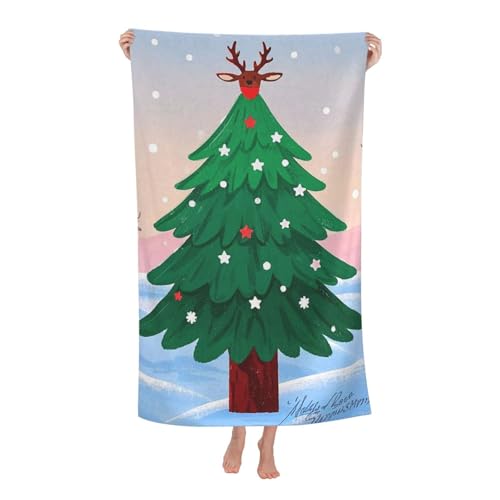 JKASDTRP Schnell trocknendes Strandtuch, weich, saugfähig, Badetuch, sandfrei, Mikrofaser, Pool-Handtuch für Damen und Herren, Camping, Reisen, Schwimmen, 81,3 x 132,2 cm von JKASDTRP