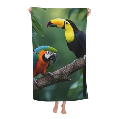 JKASDTRP Schnell trocknendes Strandtuch, weich, saugfähig, Badetuch, sandfrei, Mikrofaser, Pool-Handtuch für Damen und Herren, Camping, Reisen, Schwimmen, 81,3 x 132,2 cm von JKASDTRP