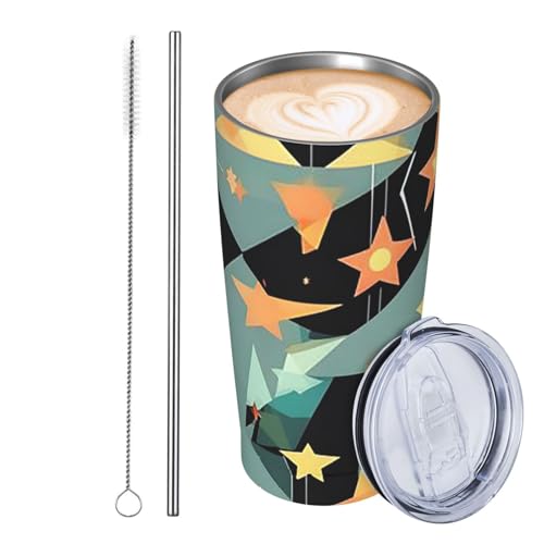 JKASDTRP Thermobecher aus Edelstahl, 590 ml, auslaufsicher, Reise-Kaffeetasse mit Deckel und Strohhalm, Atomsterne, Retro-Muster, Trinkbecher, Geschenke für Frauen, Männer, Liebhaber JKASDTRP Thermobecher aus Edelstahl, 590 ml, auslaufsicher, Reise-Kaffeetasse mit Deckel und Strohhalm, Atomsterne, Retro-Muster, Trinkbecher, Geschenke für Frauen, Männer, Liebhaber von JKASDTRP