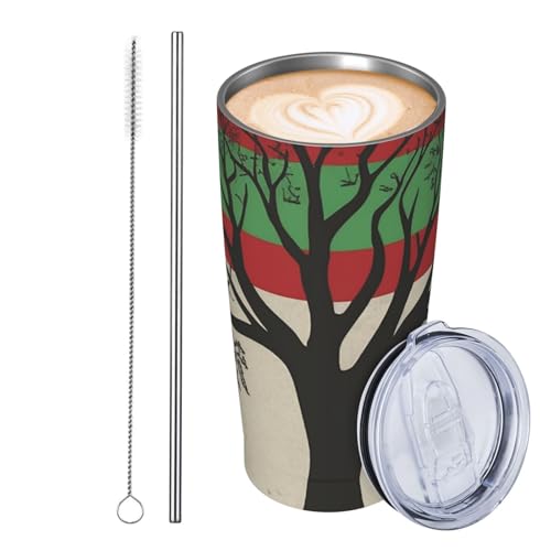 JKASDTRP Thermobecher aus Edelstahl, 590 ml, auslaufsicher, Reise-Kaffeetasse mit Deckel und Strohhalm, Baum, Palästinensische Flagge, Getränkebecher, Geschenke für Frauen, Männer, Liebhaber JKASDTRP Thermobecher aus Edelstahl, 590 ml, auslaufsicher, Reise-Kaffeetasse mit Deckel und Strohhalm, Baum, Palästinensische Flagge, Getränkebecher, Geschenke für Frauen, Männer, Liebhaber von JKASDTRP