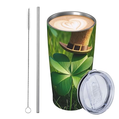 JKASDTRP Thermobecher aus Edelstahl, 590 ml, auslaufsicher, Reise-Kaffeetasse mit Deckel und Strohhalm, Glücksklee, Baum, Elfenhut, Trinkbecher, Geschenke für Frauen, Männer, Liebhaber JKASDTRP Thermobecher aus Edelstahl, 590 ml, auslaufsicher, Reise-Kaffeetasse mit Deckel und Strohhalm, Glücksklee, Baum, Elfenhut, Trinkbecher, Geschenke für Frauen, Männer, Liebhaber von JKASDTRP