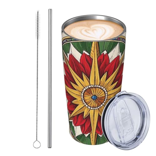 JKASDTRP Thermobecher aus Edelstahl, 590 ml, auslaufsicher, Reise-Kaffeetasse mit Deckel und Strohhalm, Mandevilla-Dahlie, Blumen-Getränkebecher, Geschenke für Frauen, Männer, Liebhaber JKASDTRP Thermobecher aus Edelstahl, 590 ml, auslaufsicher, Reise-Kaffeetasse mit Deckel und Strohhalm, Mandevilla-Dahlie, Blumen-Getränkebecher, Geschenke für Frauen, Männer, Liebhaber von JKASDTRP