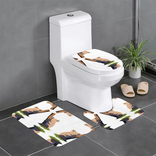 JKDGOJ 3-teiliges Badezimmerteppich-Set, Motiv: Koala in der Sonne, rutschfest, leicht zu reinigen und zu pflegen, feuchtigkeitsblockierend und langlebig JKDGOJ 3-teiliges Badezimmerteppich-Set, Motiv: Koala in der Sonne, rutschfest, leicht zu reinigen und zu pflegen, feuchtigkeitsblockierend und langlebig von JKDGOJ
