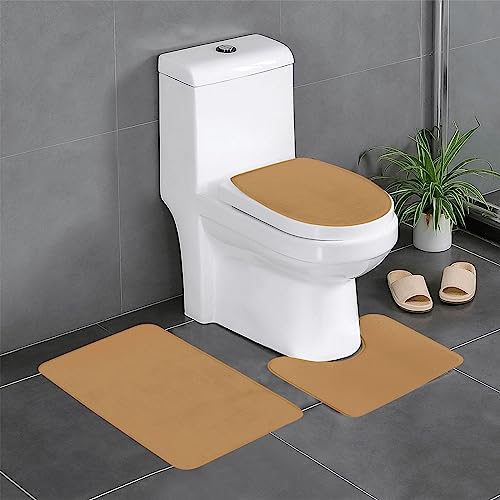JKDGOJ 3-teiliges Badezimmerteppich-Set, einfarbig, braunes Bild, rutschfest, leicht zu reinigen und zu pflegen, feuchtigkeitsblockierend und langlebig JKDGOJ 3-teiliges Badezimmerteppich-Set, einfarbig, braunes Bild, rutschfest, leicht zu reinigen und zu pflegen, feuchtigkeitsblockierend und langlebig von JKDGOJ