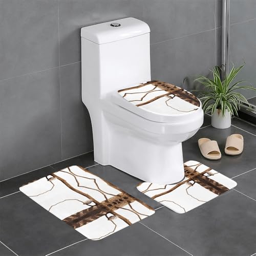 JKDGOJ 3-teiliges Badezimmerteppich-Set mit Eule auf einem Ast, rutschfest, leicht zu reinigen und zu pflegen, feuchtigkeitsblockierend und langlebig JKDGOJ 3-teiliges Badezimmerteppich-Set mit Eule auf einem Ast, rutschfest, leicht zu reinigen und zu pflegen, feuchtigkeitsblockierend und langlebig von JKDGOJ