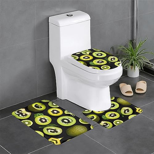 JKDGOJ 3-teiliges Badezimmerteppich-Set mit grünem Kiwi-Bild, rutschfestes Badteppich-Set, leicht zu reinigen und zu pflegen, feuchtigkeitsblockierend und langlebig JKDGOJ 3-teiliges Badezimmerteppich-Set mit grünem Kiwi-Bild, rutschfestes Badteppich-Set, leicht zu reinigen und zu pflegen, feuchtigkeitsblockierend und langlebig von JKDGOJ