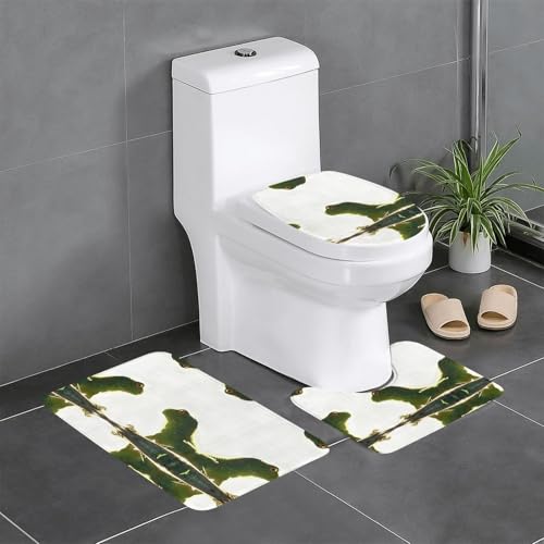 JKDGOJ 3-teiliges Badezimmerteppich-Set mit liegendem Eidechsenbild, rutschfestes Badteppich-Set, leicht zu reinigen und zu pflegen, feuchtigkeitsblockierend und langlebig von JKDGOJ