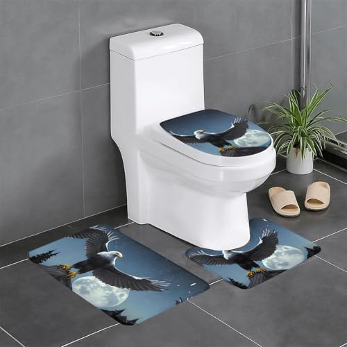 JKDGOJ Adler unter den Sternen Bild 3-teiliges Badezimmerteppich-Set – rutschfestes Badteppich-Set – leicht zu reinigen und zu pflegen – feuchtigkeitsblockierend und langlebig JKDGOJ Adler unter den Sternen Bild 3-teiliges Badezimmerteppich-Set – rutschfestes Badteppich-Set – leicht zu reinigen und zu pflegen – feuchtigkeitsblockierend und langlebig von JKDGOJ
