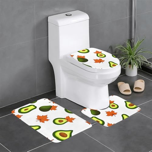 JKDGOJ Ahornblatt-Avocado-Bild, 3-teiliges Badezimmerteppich-Set, rutschfest, leicht zu reinigen und zu pflegen, feuchtigkeitsblockierend und langlebig JKDGOJ Ahornblatt-Avocado-Bild, 3-teiliges Badezimmerteppich-Set, rutschfest, leicht zu reinigen und zu pflegen, feuchtigkeitsblockierend und langlebig von JKDGOJ