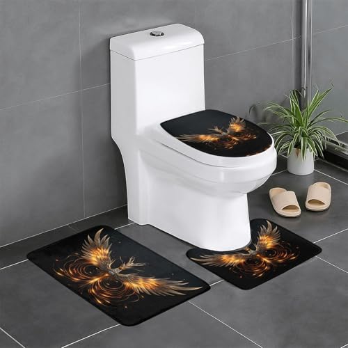 JKDGOJ Atemberaubendes Phoenix Picture 3-teiliges Badezimmerteppich-Set, rutschfest, leicht zu reinigen und zu pflegen, feuchtigkeitsblockierend und langlebig JKDGOJ Atemberaubendes Phoenix Picture 3-teiliges Badezimmerteppich-Set, rutschfest, leicht zu reinigen und zu pflegen, feuchtigkeitsblockierend und langlebig von JKDGOJ
