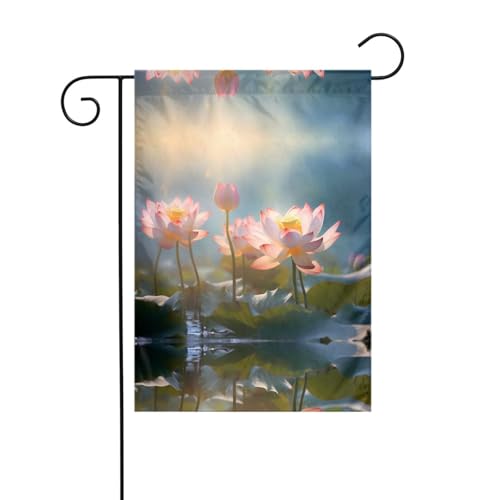 JKDGOJ Blühendes Lotusbild, Gartenflagge, für den Außenbereich, geeignet für alle Jahreszeiten, 30,5 x 45,7 cm von JKDGOJ