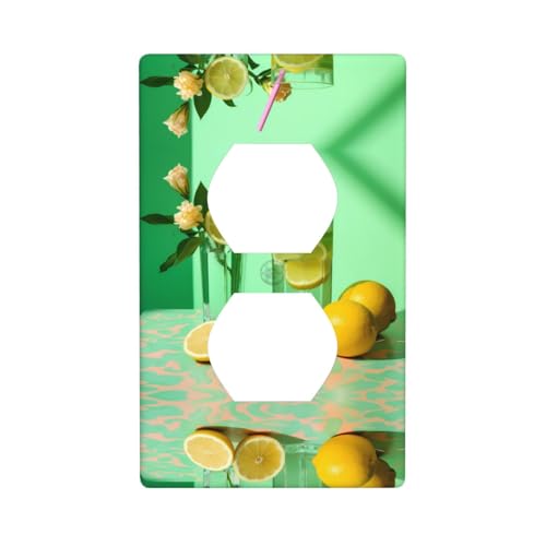 JKDGOJ Blumen- und Limonaden-Drucke, Doppelsteckdosen-Wandpaneel, Haushaltsstromabdeckung, langlebig für dekorative Steckdosen und Schalter JKDGOJ Blumen- und Limonaden-Drucke, Doppelsteckdosen-Wandpaneel, Haushaltsstromabdeckung, langlebig für dekorative Steckdosen und Schalter von JKDGOJ